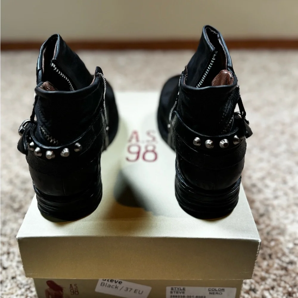 A.S. 98 Steve Black/Nero Ankle Boots EU 37